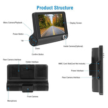 Load image into Gallery viewer, Full HD Front Rear &amp; Interior Three Lens Car Dashboard Camera_6
